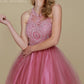 Nox Anabel B652 Short Dress Poofy A-Line Tulle Skirt Halter Neck