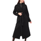 Cambridge Comfort Wraparound Wool Cashmere Coat in Black