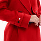 Karina Belted Wool Cashmere Blend Overcoat in Ruby