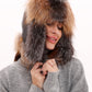 Genuine Silver Fox Fur Genuine Leather Hat