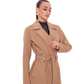 Justine Cashmere Blend Overcoat in Camel, 100cm