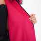Saga®Furs Silver Fox Wool Alpaca Poncho Vest in Fuchsia