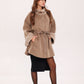 Genuine Scandinavian Mink Fur Double Face Wool Poncho