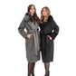 Boston Genuine Silver Fox Cashmere Blend Double-Face Coat in Graphite