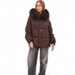 Utah Genuine Fur Trim Down Fill Jacket in Fig