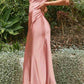 CLEARANCE - Cinderella Divine BD103 Satin Mauve Midi Length Dress Neck (Size S)