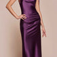 CLEARANCE - Cinderella Divine BD103 Satin Mauve Midi Length Dress Neck (Size S)