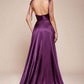 CLEARANCE - Cinderella Divine BD104 Lavender Satin A-Line Dress Cowl Neckline (Size M)