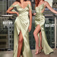 Cinderella Divine BD109 Long Satin Cowl Back Wrap Dress