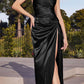 Cinderella Divine BD111 Long Satin Fitted Knot Gown with Slit