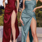 Cinderella Divine BD111 Long Satin Fitted Knot Gown with Slit