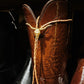 Gold Plated Longhorn Bolo Tie (Tan)
