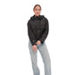 Studded Light Demi-Season Hooded Cropped Jacket in Black
