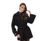Astoria Midi Cashmere Wool Blend Coat in Black