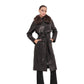 Genuine Leather Polar Fox Trim Coat