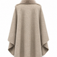 Luxury Double-Face Wool Poncho with Scandinavian Mink Fur