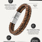 Double Brown Braided Leather Bracelet