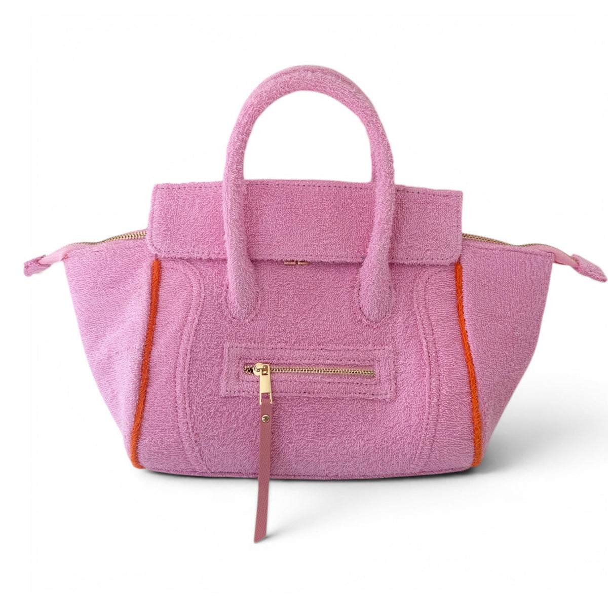 BEACH HAUS Cabana Tote Mini in bubblegum pink, compact woven beach tote bag