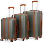 Travel luggage set featuring three expandable retro-style suitcases from Travellty in classic design.