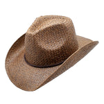 Peter Grimm Bandit straw cowboy hat in natural woven straw, featuring a classic Western crown and brim