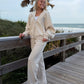 Basics Eggshell Wide Leg Sweatpant