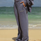 Basics Plum Wide Leg Sweatpant