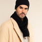 Milano (black) - Italian 100% cashmere ribbed beanie (unisex)