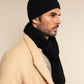 Milano (black) - Italian 100% cashmere ribbed beanie (unisex)