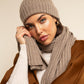 Milano (brown) - Italian 100% cashmere ribbed beanie (unisex)