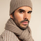 Milano (brown) - Italian 100% cashmere ribbed beanie (unisex)