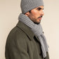Milano (light grey) - Italian 100% cashmere ribbed beanie (unisex)