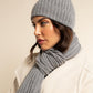 Milano (light grey) - Italian 100% cashmere ribbed beanie (unisex)