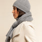 Milano (light grey) - Italian 100% cashmere ribbed beanie (unisex)