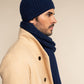 Milano (navy blue) - Italian 100% cashmere ribbed beanie (unisex)