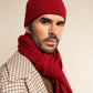 Milano (red) - Italian 100% cashmere ribbed beanie (unisex)