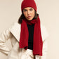 Milano (red) - Italian 100% cashmere ribbed beanie (unisex)