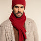 Milano (red) - Italian 100% cashmere ribbed beanie (unisex)