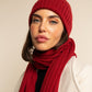 Milano (red) - Italian 100% cashmere ribbed beanie (unisex)