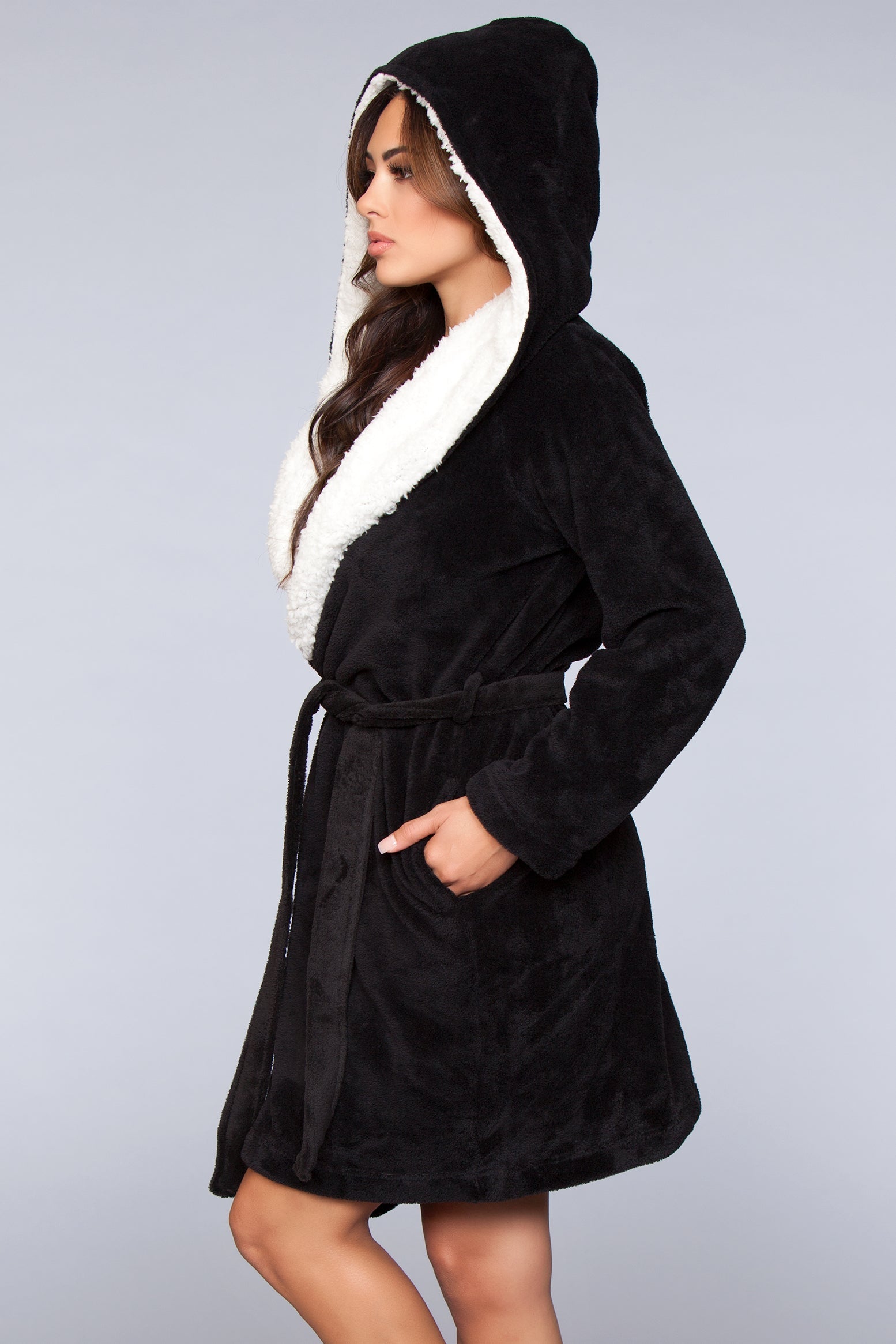 1817 Janet Plush Fleece Color Block Robe-1