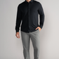 Long Sleeve Button Down Polo Solid // Black
