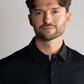 Long Sleeve Button Down Polo Solid // Black