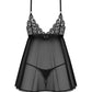 Obsessive Blomentis Black Sheer Mesh Babydoll Set-4