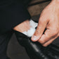 Marco (black) - Italian lambskin leather gloves with white rabbit fur lining