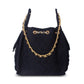 BEACH HAUS Bayshore Bucket Medium in black, rear view of structured bucket bag