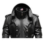 Black Stylish Leather Hooded Coat