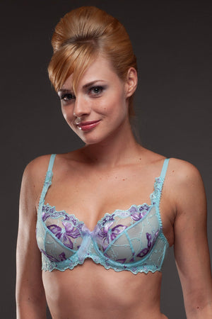 Blue Sheer Lace Bra Lavinia Tropical-0