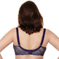 Gorteks Scarlet Navy Blue Semi Sheer Half Padded Bra-3