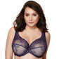 Semi Sheer Half Padded Bra Gorteks Scarlet Navy Blue-2