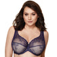 Gorteks Scarlet Navy Blue Semi Sheer Half Padded Bra-2