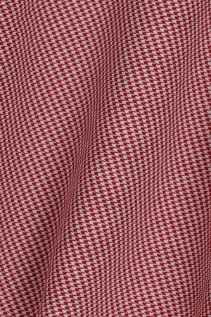 Twillory Leader non-iron houndstooth shirt in brick color, featuring houndstooth fabric and tailored fit.